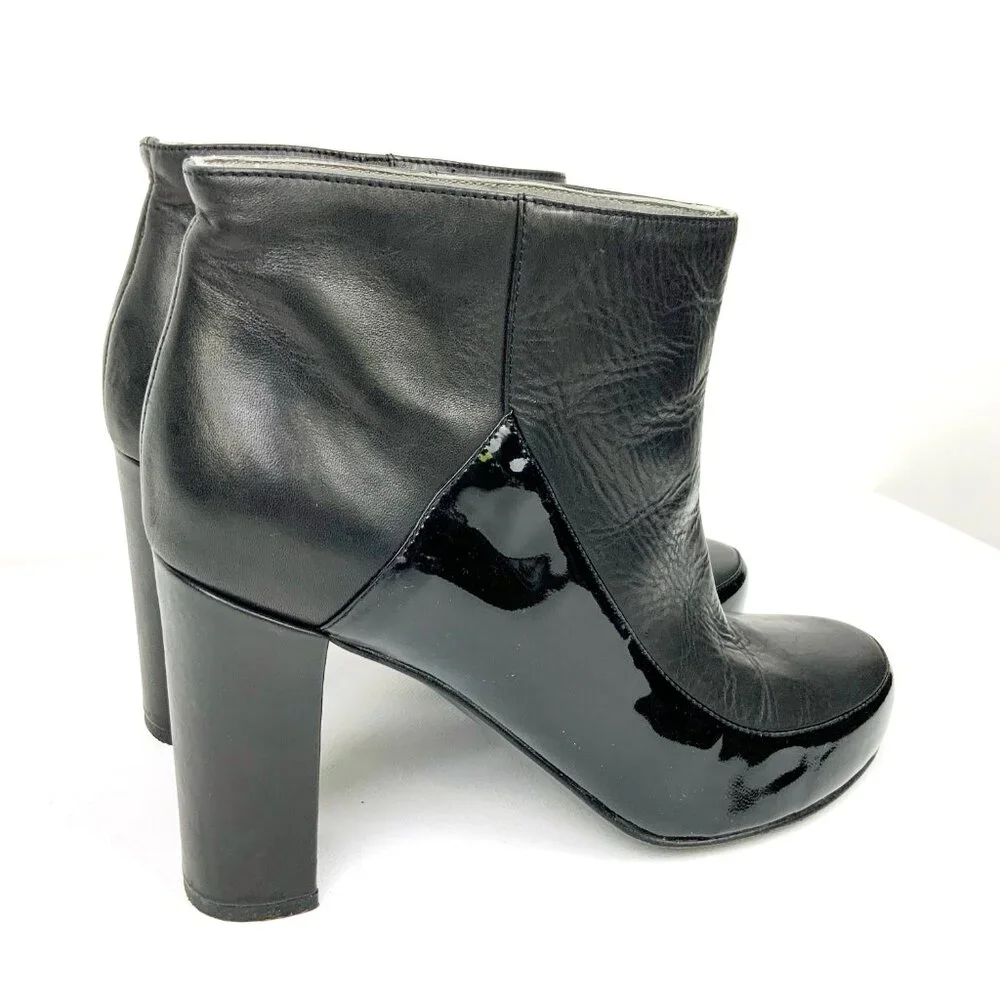 Jil Sander Navy Line Black Mix Leather Ankle Slip-OnBoots Sz 8 - Picture 5 of 16